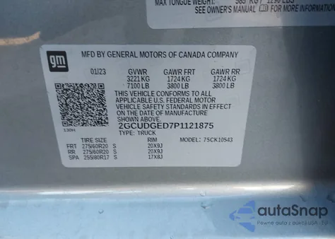 2023 Chevrolet Silverado 1500 Ltz from USA, damaged, VIN 2GCUDGED7P1121875